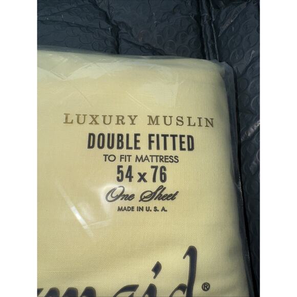 Vintage Springmaid Luxury Muslin 100% Fine Cotton Made in USA NEW Double Fitted - Picture 3 of 11